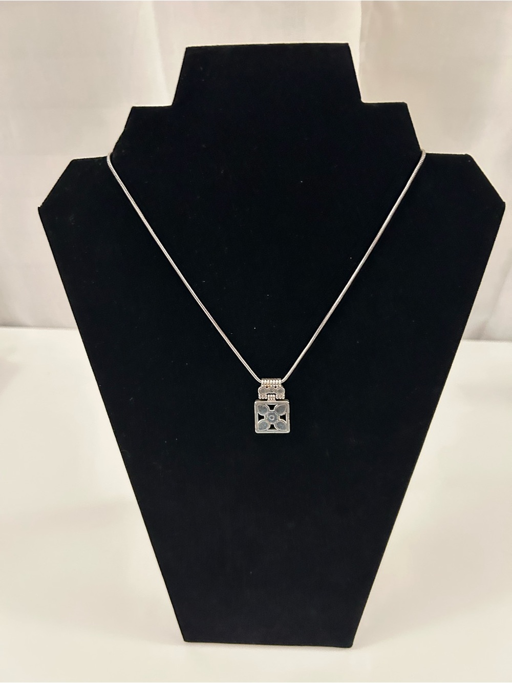 Brighton Turquoise Color Square Pendant Necklace and Earrings Set - Picture 4 of 5